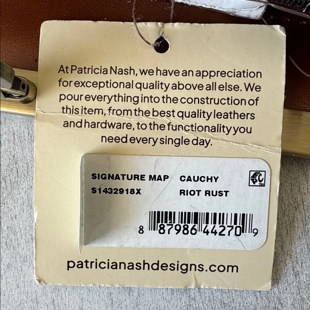 PATRICIA NASH Leather Cauchy Framed Wallet Push Lock Closure Signature Map Print